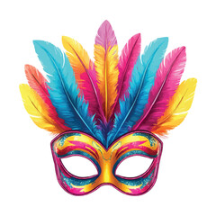 Vector carnival mask with colorful feathers
