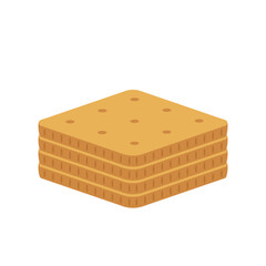 Square crackers. Crackers vector isolated. Illustration of food, snacks.