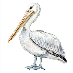 cute Pelican watercolor clipart illustration isolated