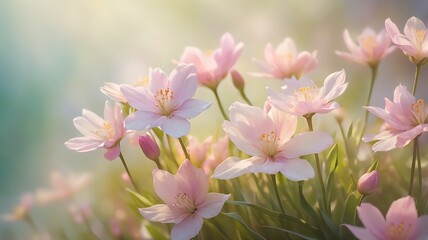 Obraz premium Beautiful Wild flowers in a sunny spring day