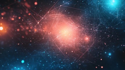 Obraz premium Abstract Network with Glowing Connections and Stars