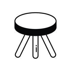 Bar Stool vector icon stock illustration