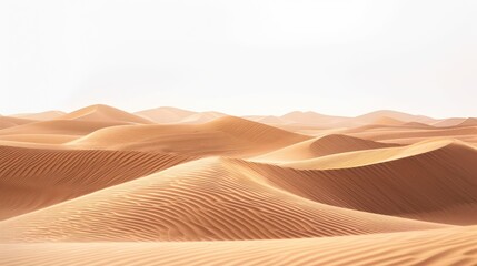 Expansive Desert Dunes Under a Hazy Sky