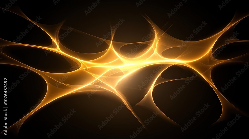 Poster elegant and vibrant abstract light design with warm golden hues against a dark background for creati