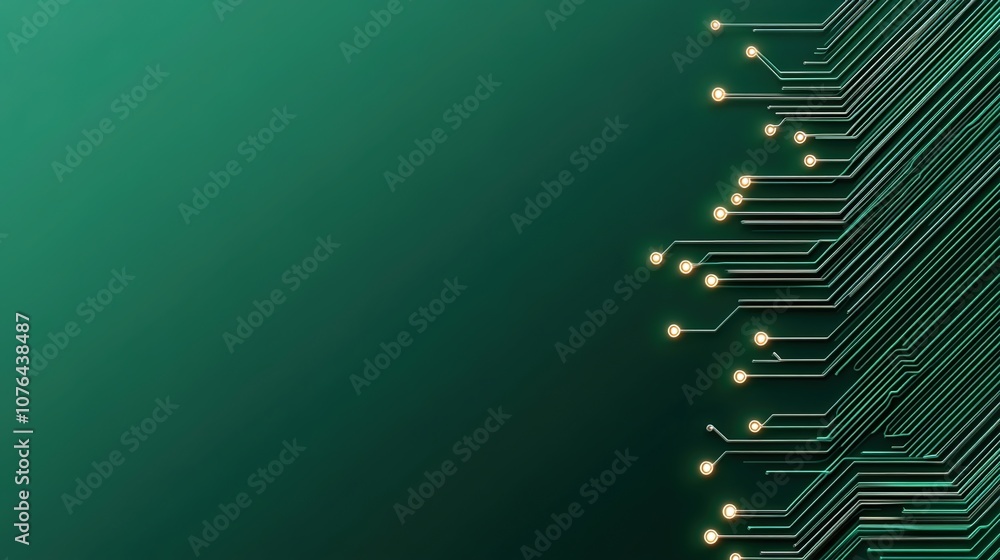 Poster abstract technology background with circuit board design and glowing lights, perfect for representin