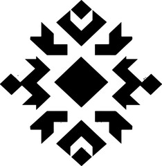 Aztec vector elements. Ethnic ornament. Tribal design, geometric symbols for border, frame, tattoo, logo, cards, decorative paper. Navajo motifs