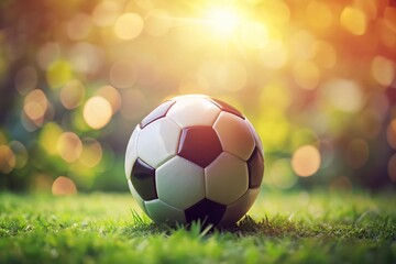 Naklejka premium Cute Isolated Soccer Ball Illustration for Design Projects, Covers, and Creative Uses with High Depth of Field Focus for Enhanced Visual Appeal