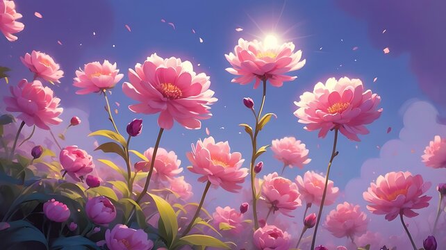 Beautiful Wild flowers in a sunny spring day - Powered by Adobe