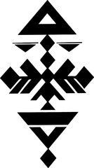 Obraz premium Aztec vector elements. Ethnic ornament. Tribal design, geometric symbols for border, frame, tattoo, logo, cards, decorative paper. Navajo motifs