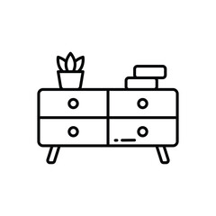 Console Table vector icon stock illustration