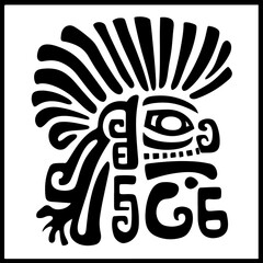 Aztec vector elements. Ethnic ornament. Tribal design, geometric symbols for border, frame, tattoo, logo, cards, decorative paper. Navajo motifs