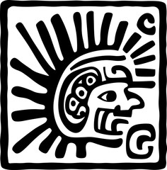 Aztec vector elements. Ethnic ornament. Tribal design, geometric symbols for border, frame, tattoo, logo, cards, decorative paper. Navajo motifs