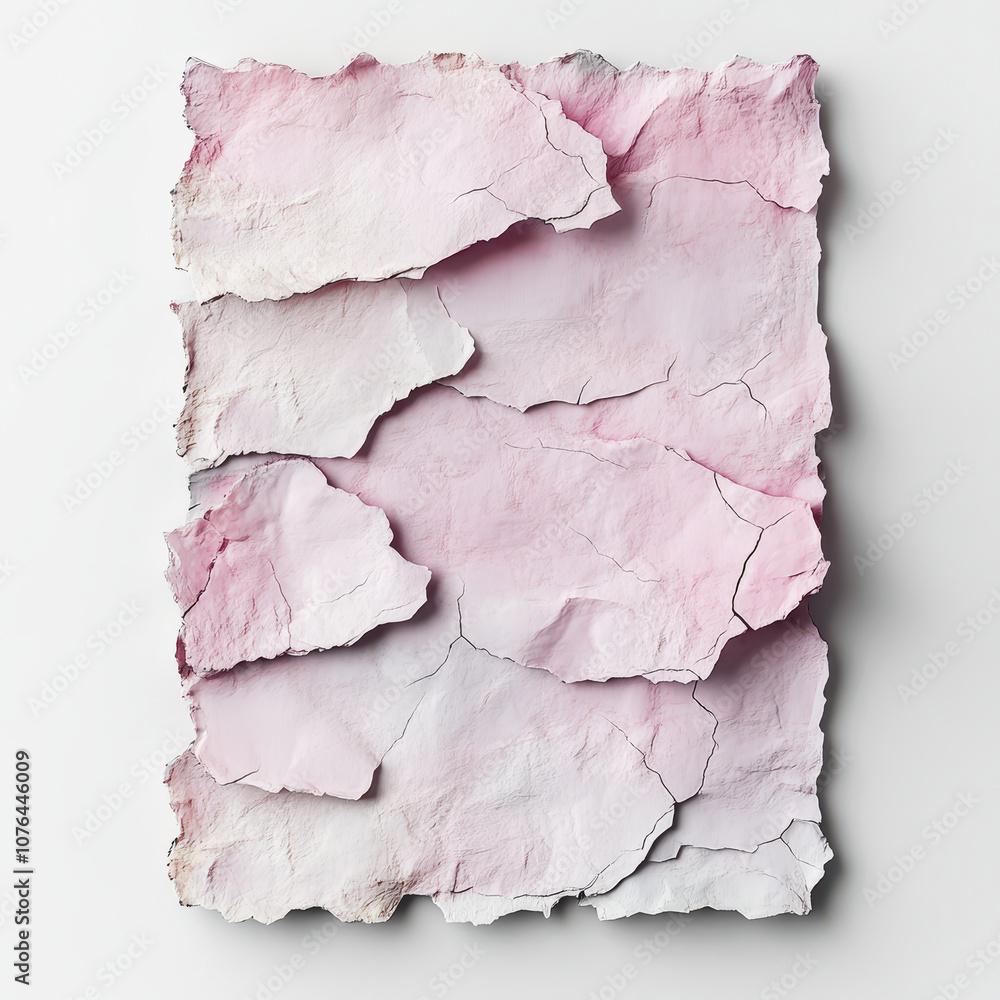 Poster textured abstract background featuring torn pink paper layers with cracks enhancing the artistic app
