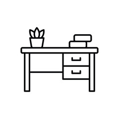 Desk  vector icon stock illustration