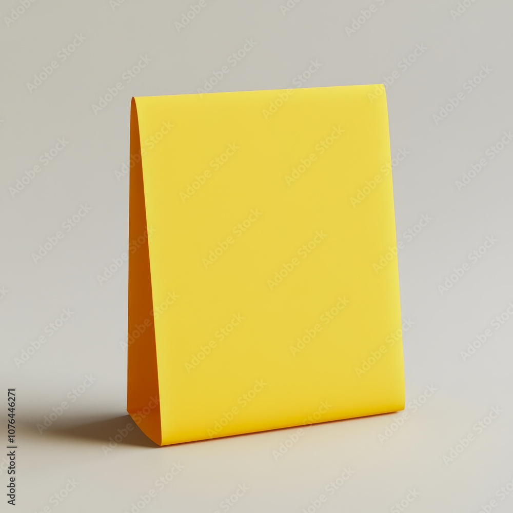 Poster bright yellow display stand with a minimalist design ideal for retail showcases and promotional mate