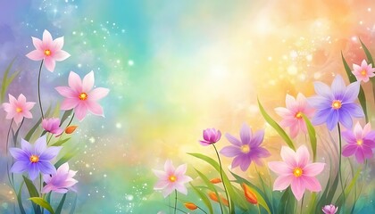 Fototapeta premium Beautiful Wild flowers in a sunny spring day