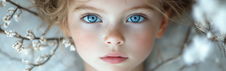 Obraz premium Beautiful Victorian girl by Christmas tree, vintage holiday portrait