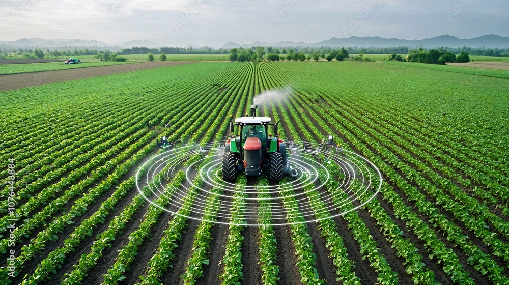 Poster Automated Smart Farm with Sensor Equipped Fields and Intelligent Tractors Optimizing Soil Health and Crop Conditions through Cutting Edge Agricultural Technology