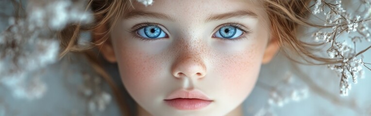 Obraz premium Beautiful Victorian girl by Christmas tree, vintage holiday portrait