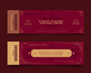 Vintage Style Event Ticket Design