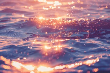 Obraz premium Water surface at sunset light sea recreation.