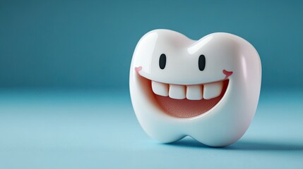 Obraz premium Cheerful Tooth Character on a Colorful Background