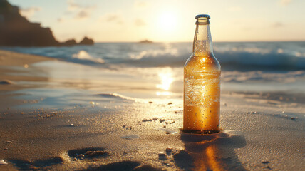 Cold Bottled Beer by the Beach