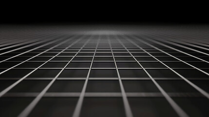 Abstract Futuristic Grid with Perspective and Depth in Dark Background
