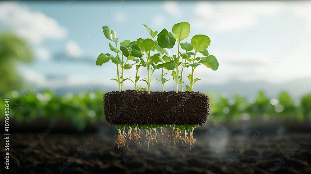 Aufkleber aeroponic farm with vegetables suspended in air roots exposed to nutrient mist showcasing a high tec