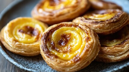 Fototapeta premium Delicious Pastries on Plate Freshly Baked Treats