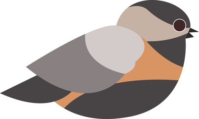 Earth-Tone Color Block Bird Illustration with Minimalist Style