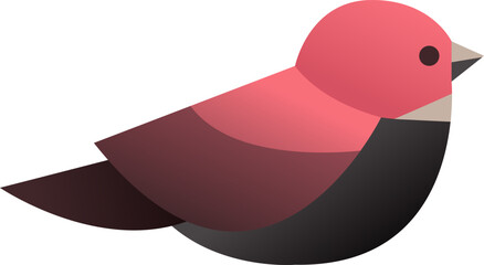 Modern Gradient Pink and Black Bird Illustration