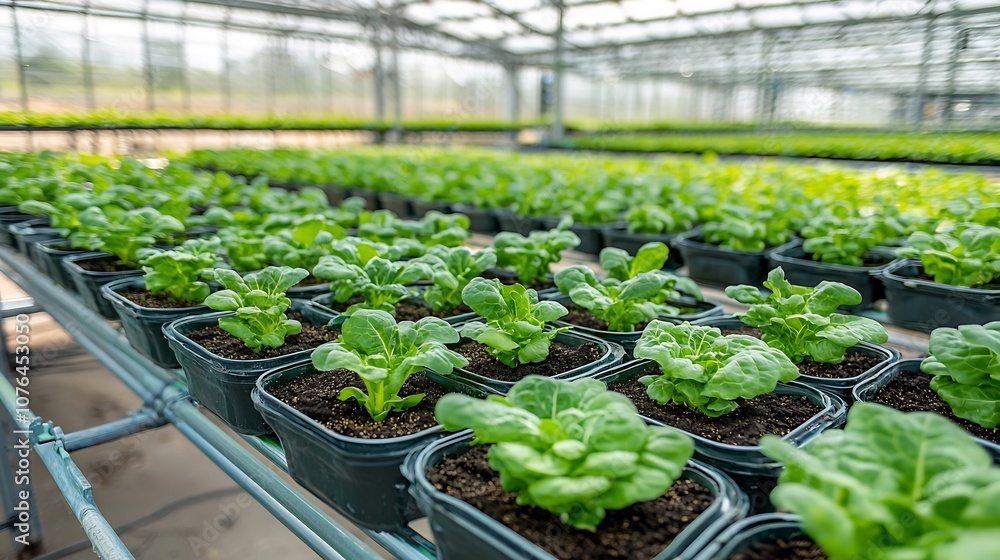 Poster hydroponic lettuce growing in a vertical soil free system with water circulation showcasing advanced