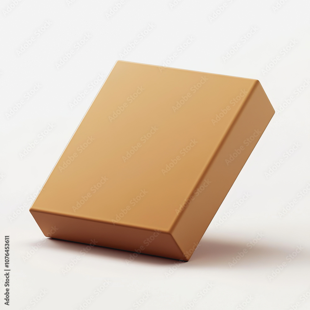 Poster a minimalistic view of a simple brown box mockup for product presentation and branding purposes on a