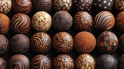 Artistic Chocolate Balls Displayed in Vibrant Colors