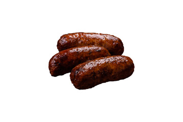 Juicy sausages with salt, spices and herbs