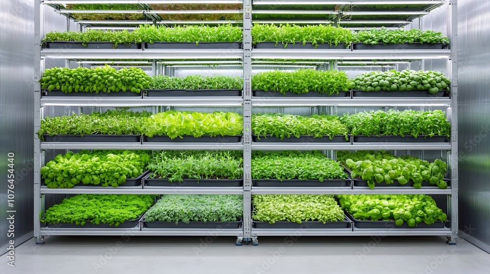 Aufkleber vertical hydroponic farm with multilayered fresh produce and water flow for optimal nutrient deliver