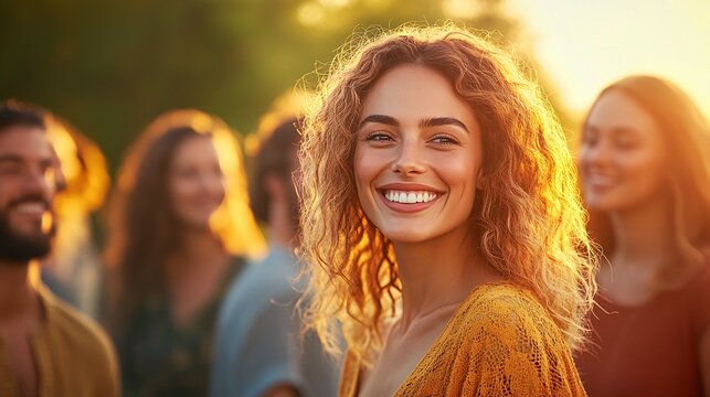 Diverse Friends Enjoying a Sunny Day Together in a Beautiful Park Setting