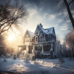 Haunted Houses house architecture sunlight.