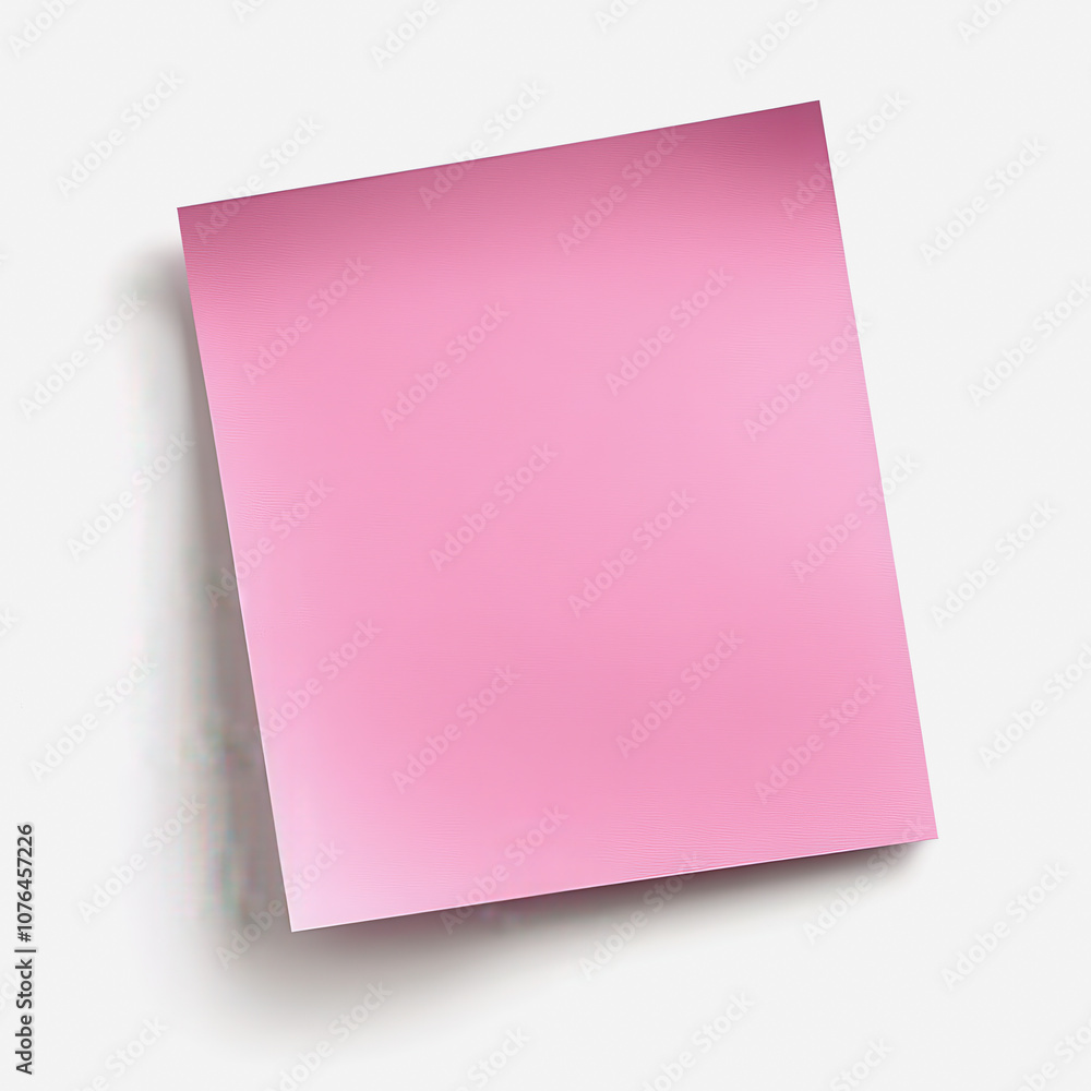 Poster a minimalistic pink square paper sheet on a light grey background, emphasizing simplicity and elegan