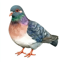 cute Zebra Dove watercolor clipart illustration isolated