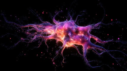 Colorful Cosmic Neural Network Visualization