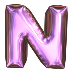 3D Mettalic Foil Letter N