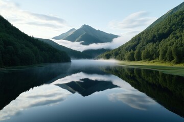 Explore Tranquil Reflections in a Serene Mountain Lake
