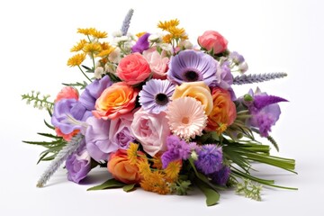 Obraz premium Original flower bouquet plant rose white background.