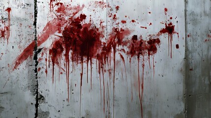 White wall stained with blood, creating a dark and eerie backdrop for crime-related visuals. 