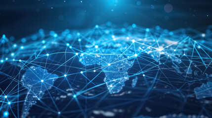 Internet technology with global communication network connected around the world