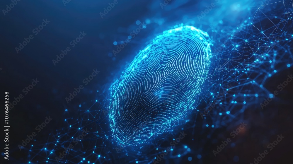 Poster digital fingerprint abstract technology background