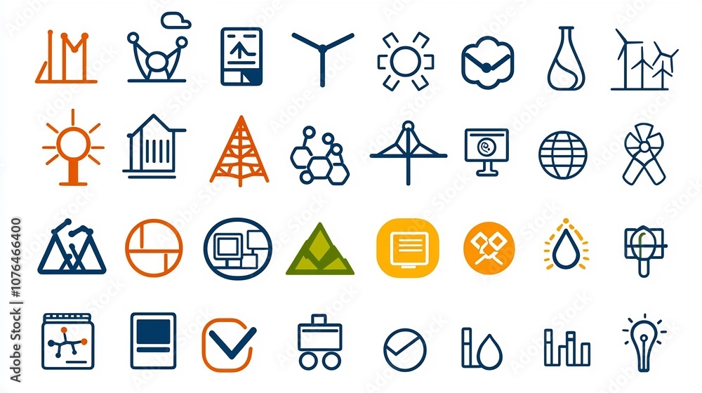 Leinwandbilder comprehensive set of 64x64 pixel perfect icons representing various social sectors including technol