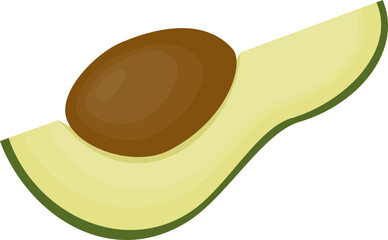 Avocado fruit slice illustration